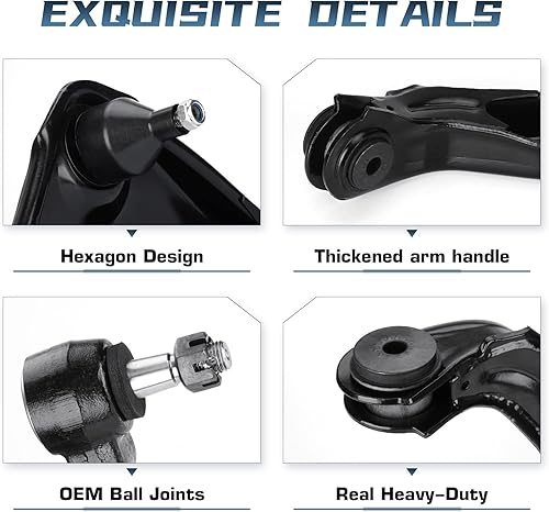 Miniatura 4 de 13 brazos de control superiores delanteros con rótulas para Chevrolet Avalanche 2500 Silverado 1500 HD Suburban 2500 para GMC Sierra 1500 Yukon XL