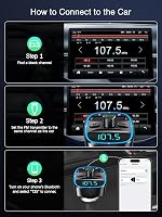 ORIA Bluetooth FM Transzmitter Autóba - Kihangosító Mikrofonnal, 2 USB Töltővel, Zajszűréssel, MP3 Lejátszóval, iOS és Android Kompatibilis 6