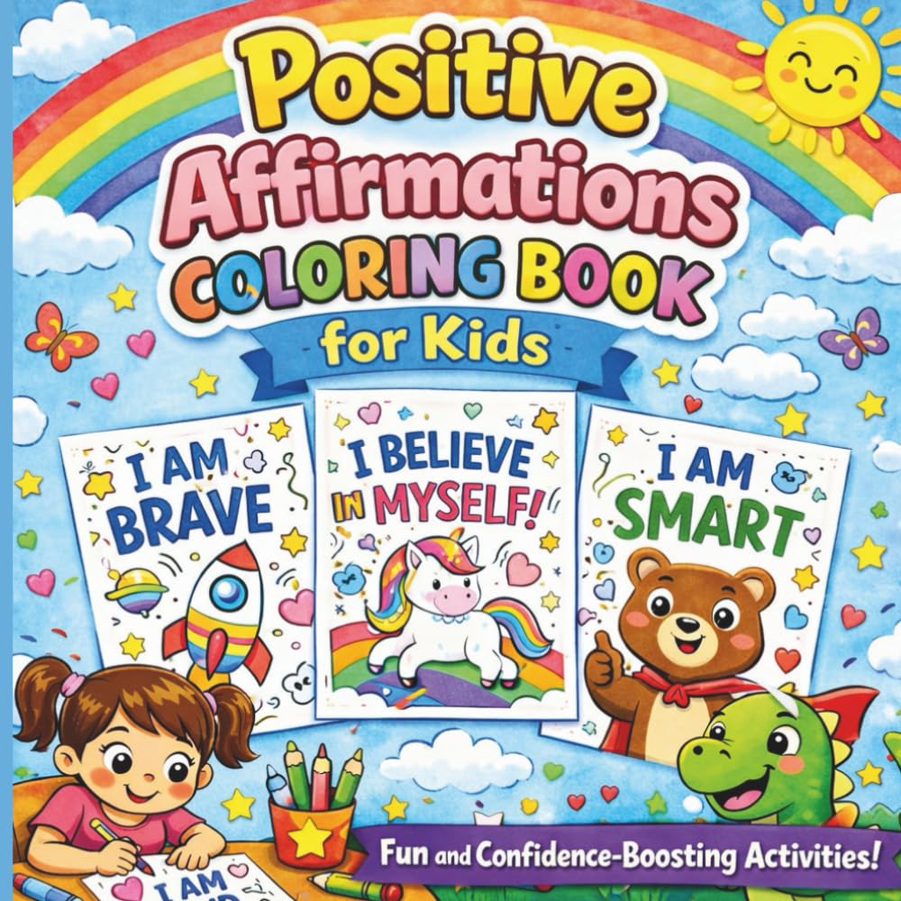 Positive Affirmations Coloring Book For Kids: Coloring Book