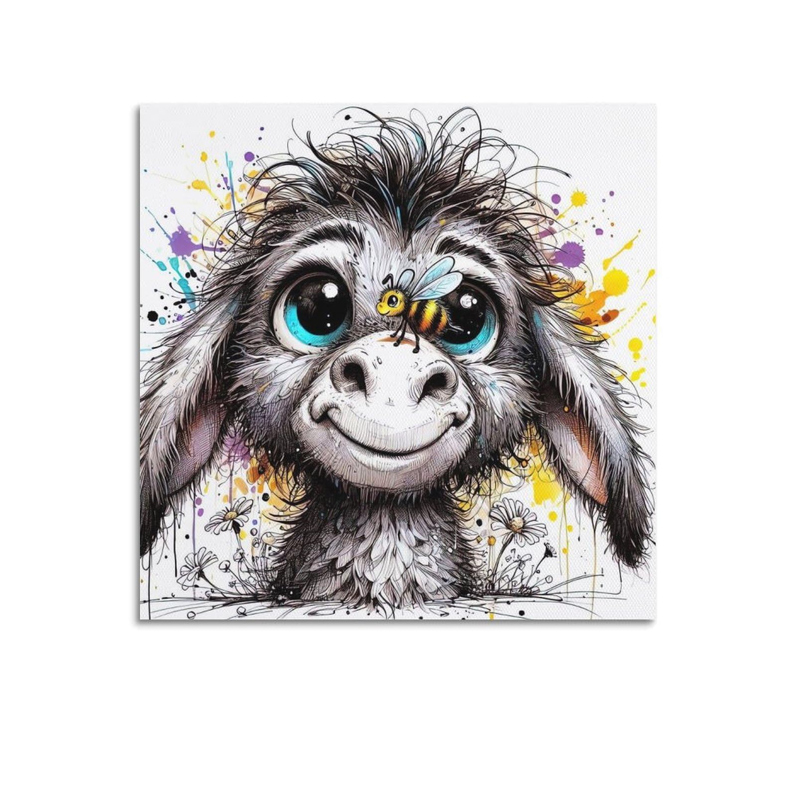 WZKTCL Animal Poster Puppy Honey Encounter Poster Decorative Painting Canvas Wall Posters And Art Picture Print Modern Family Bedroom Decor Posters 16x16inch(40x40cm)