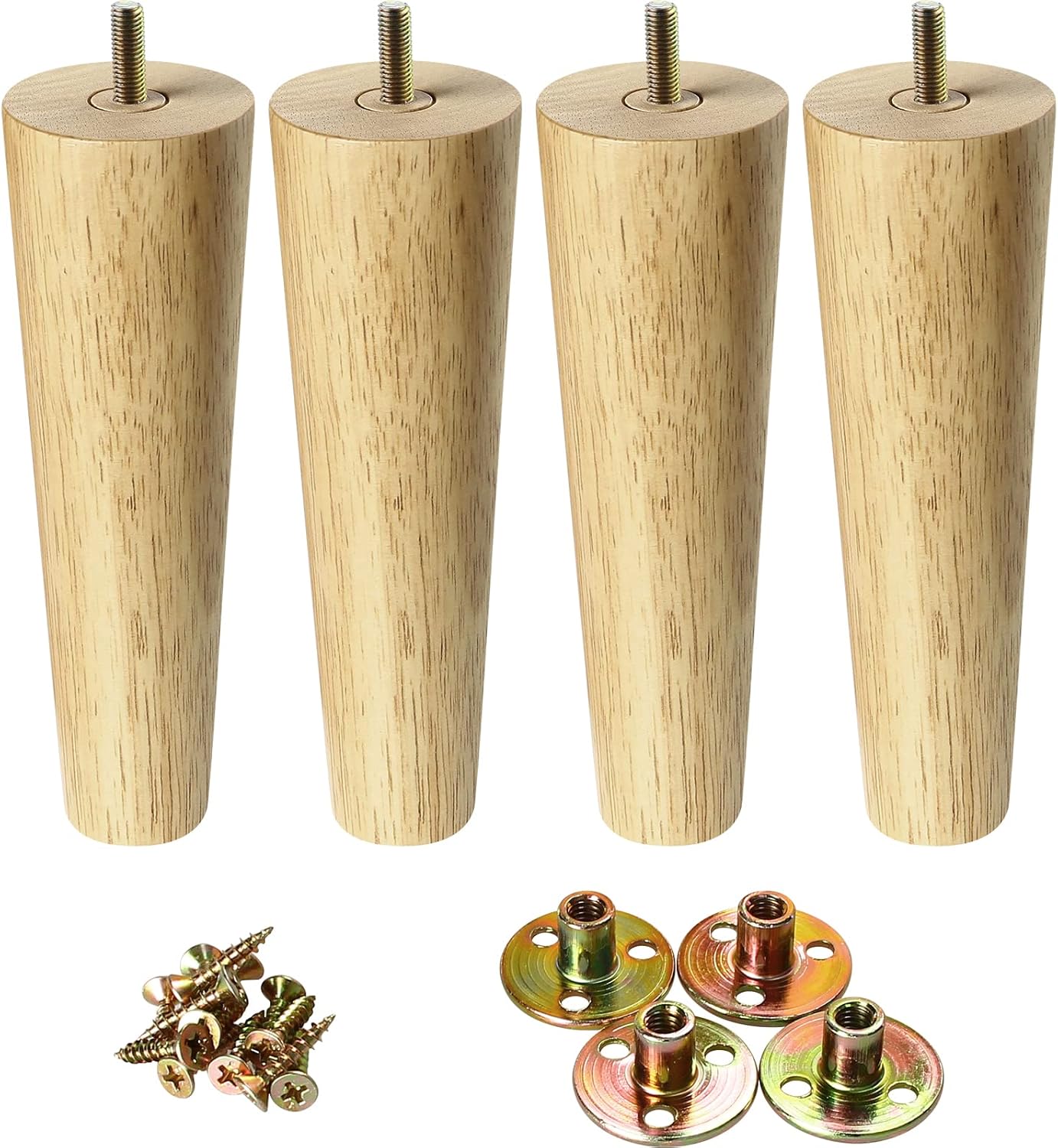 GOSCHE Furniture Legs 20cm, Wooden Sofa Legs Set of 4, Modern Style