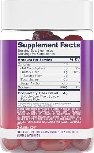 Miniatura 2 de Kiss My Keto Gomitas de fibra para adultos sin azúcar deliciosas gomitas de suplemento de fibra con sabor a bayas para la salud digestiva gomitas de