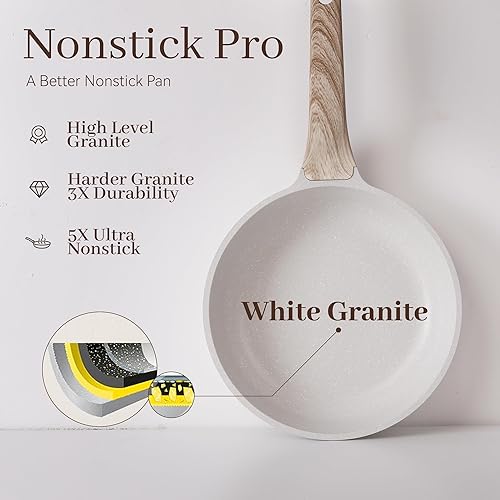 Miniatura 6 de Juego de ollas y sartenes antiadherentes de 13 piezas, juego de utensilios de cocina de piedra de granito, sin PFOA, incluye sartenes, cacerolas,