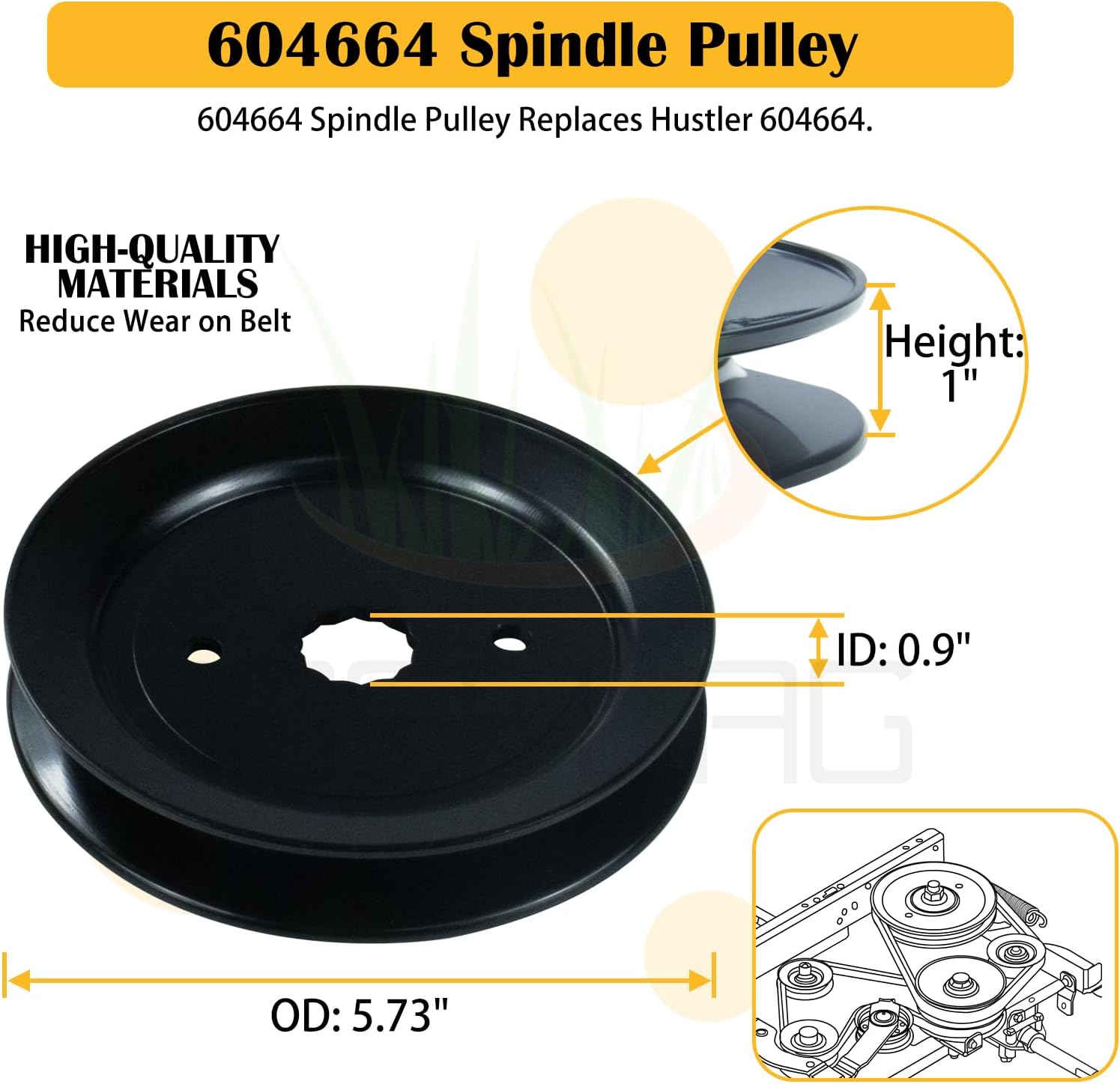 3 Pack 607418 Spindle with 604664 Pulley 604817 Belt Replaces Hustler 601804 Spindle Assembly Hustler Spindle 607418 Spindle Assembly 3 pack 607418 Spindle Hustler Raptor SD Spindle 601804 oem