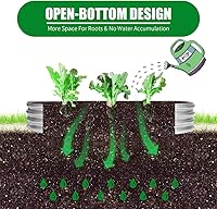 Vista 6 de Jardinera elevada de metal para jardín de 6 x 2 pies para plantas vegetales y hierbas (2 unidades)