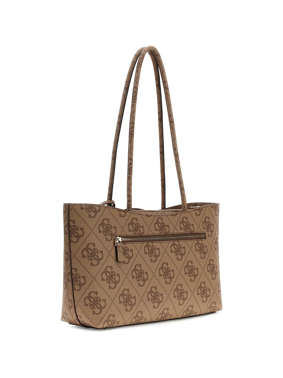 Guess Torebka damska z logo Pu Janie z nadrukiem Latte