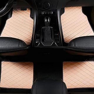 Leather Floor Mats Cars for Chevrolet Explorer Gasoline 2017-2023, Waterproof All Weather Full Set Anti-Slip Provide Comprehensive Protection Vehicles,Beige