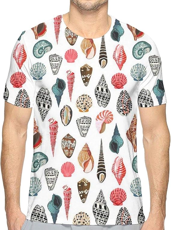 Amazon Co Jp Tシャツ 貝殻海航海白い夏かわいい女の子パステル航海 半袖 服 メンズ 夏 カジュアル ファッション 丸襟 柔らかい 快適 ファッション