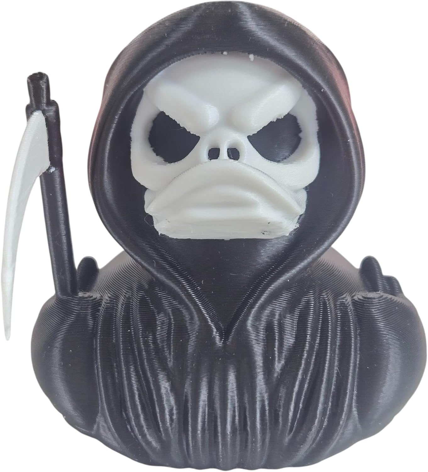 Grim Reaper Duck Collectible Figurine - Macabre Gothic Horror Desk Accent for Unique Shelf Display or Gift - 3D Printed in Canada image 2