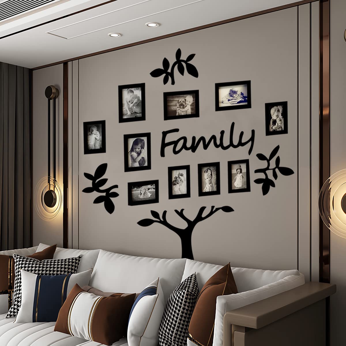 Buy Acrylic Family Tree Wall Stickers, Photo Frame Collage Wall Decal