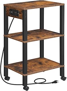 HOOBRO 3-Tier Printer Stand with Charging Station, Under Desk Printer Ta...