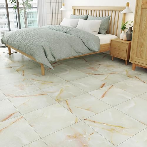Miniatura 5 de Azulejos de vinilo de mármol beige para despegar y pegar, azulejos autoadhesivos impermeables de 12 x 12 pulgadas, adhesivos para cocina, baño,