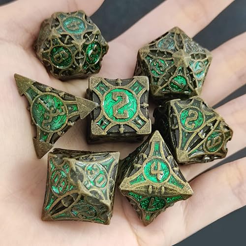 Miniatura 4 de D&D - Juego de dados de metal DND para Dungeons and Dragons Gifts Polyhedral Card Game Game Bag RPG MTG Pathfinder Digital Teaching Accessories D20