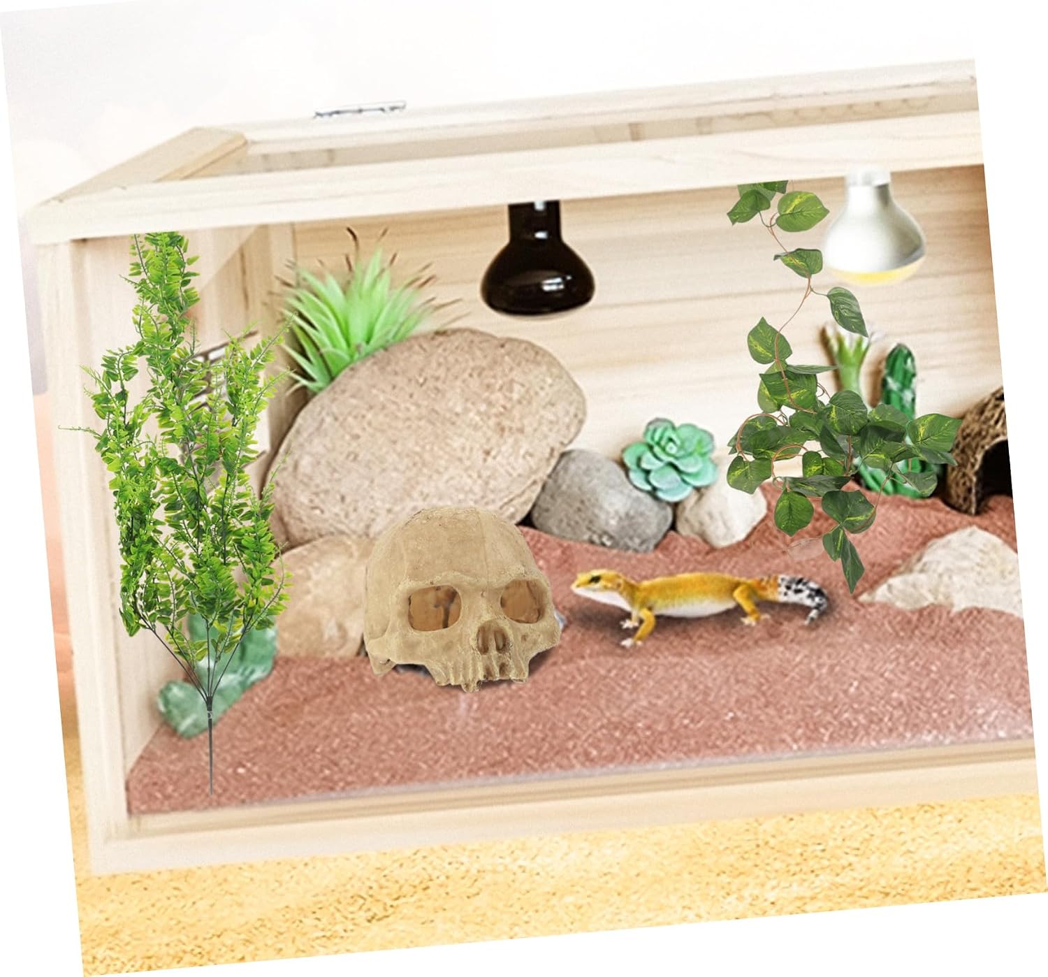 Safe Reptile Hideout with Realistic Vines and Green Leaves Terrarium Plant Decor for Pet Cages Plastic Reptile Cave Providing Authentic Refuge and Decorative Habitat Accessory