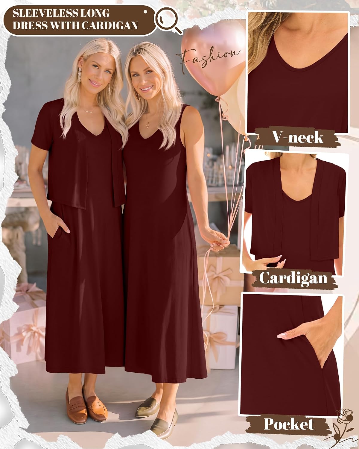 2 Piece Dress Sets for Women Casual Maxi Dresses image 4