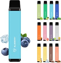 SKIRA Electronic Tobacco Disposable O2PLUS Type, 12 Flavors Available, Blueberry x 1, 3000 Times, Shisha Smoke