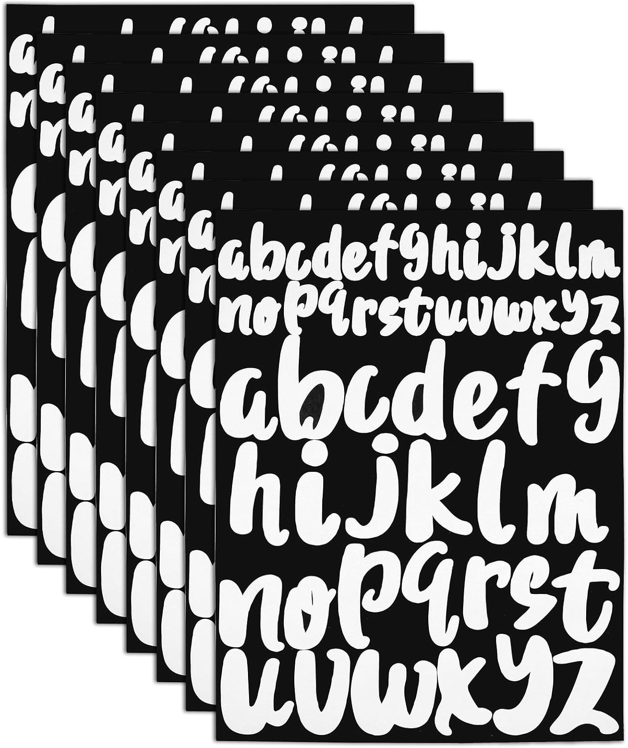 8 Pack Letter Stickers 1" & 2" Waterproof Lowercase and