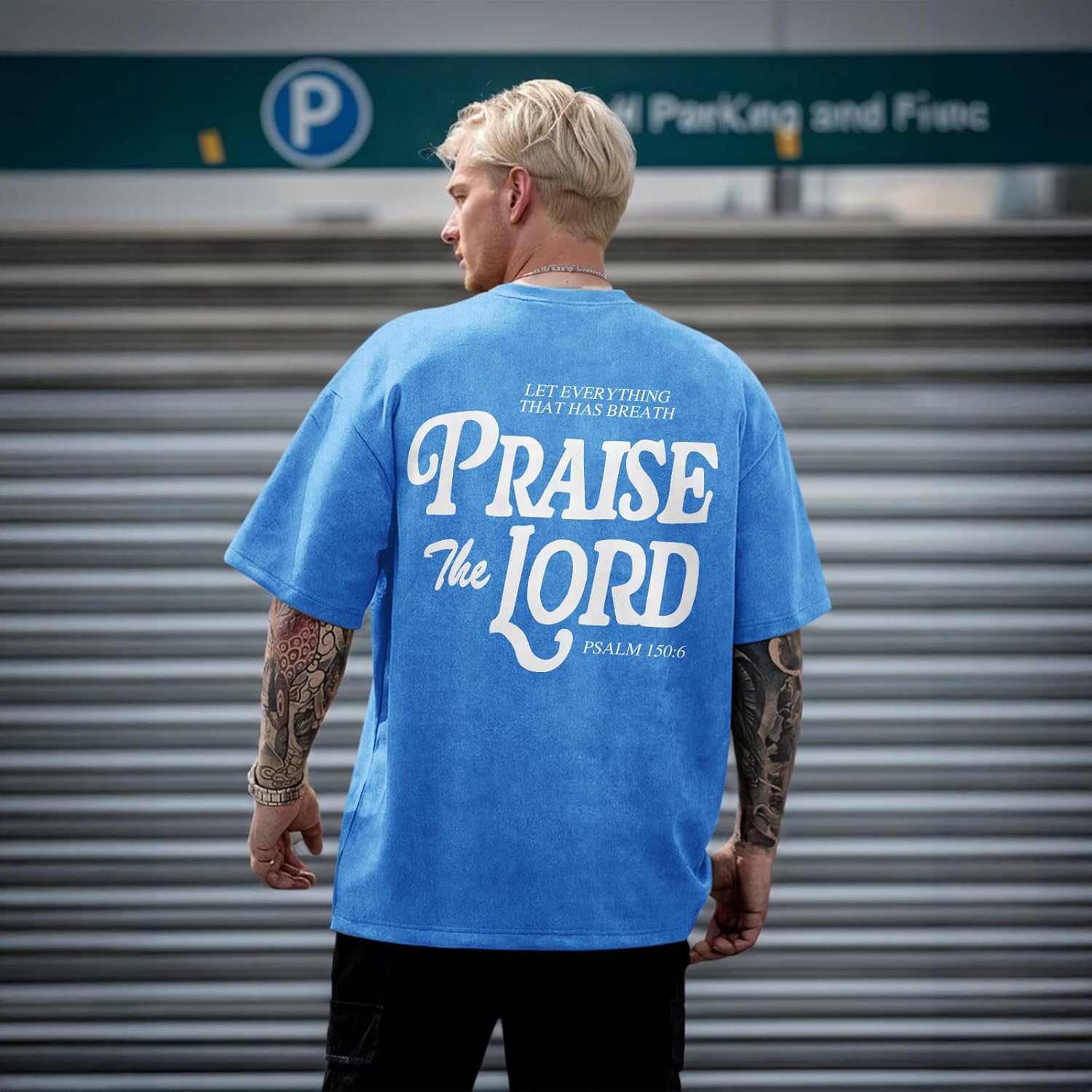 Christian Jesus Shirts for Men Religious Praise The Lord Bible Verse Shirt Oversized Graphic Tees Acid Wash Tshirt - Image 4