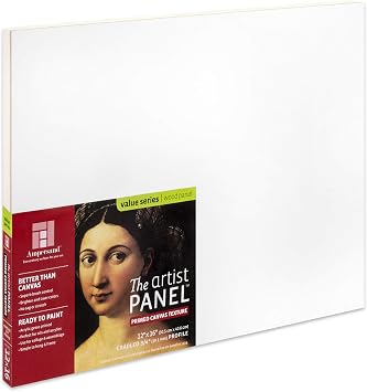 Ampersand Art Supply Wood Gesso Art Painting Panel Canvas Texture, 3/4" Cradled Profile, 12"x16"