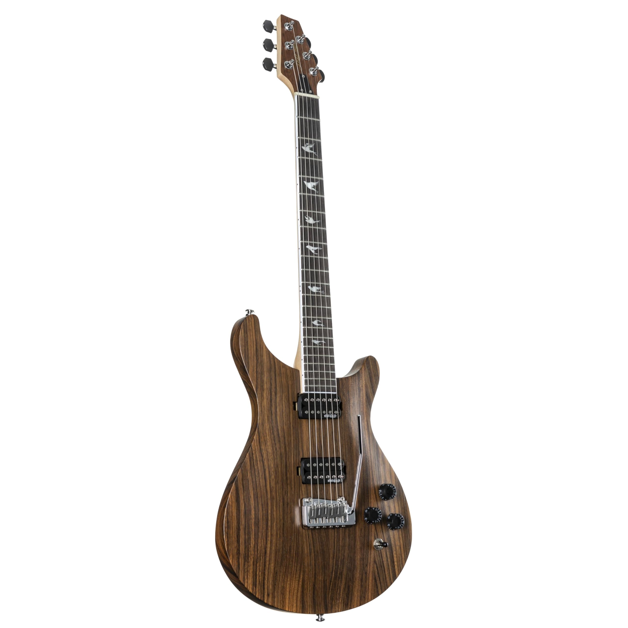 J & D Duke-20 Natural E-Gitarre, Duke Series, Ovangkol Korpus, Ahorn Hals, Wilkinson Humbucker, Wilkinson WVP Knife Edge Vibrato, Satin Finish, Geeignet für Einsteiger