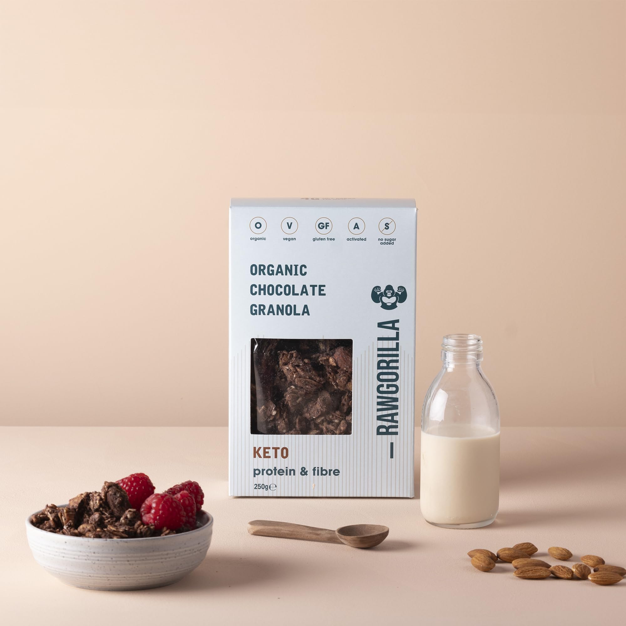 Raw Gorilla Granola Keto Con Cacao, 250 Gramo