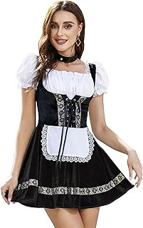 Women's German Oktoberfest CostumesTraditional Bavarian Beer Garden Velvet 1 Piece Dirndl Dress