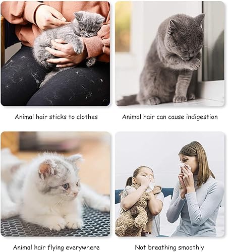 Miniatura 7 de STARROAD-TIM Guante de aseo para mascotas, cepillo removedor de pelo, suave y eficiente guante para mascotas, guantes de masaje para mascotas, mano