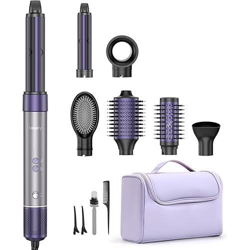 Hair Dryer Brush Blow Dryer, 7-in-1 Hot Air Brush Styler – Fast Drying, Curling, Straightening & Volumizing – 1200W High-Speed Motor 110,000 RPM – All Hair Types – Travel Bag Included