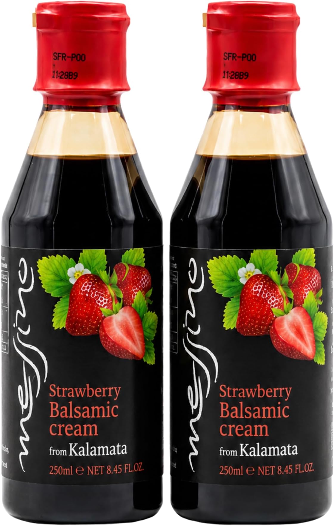Greek Strawberry Balsamic Cream 2 x 250 ml (500 ml Total) | Gourmet Balsamic Glaze with Natural Strawberry Aroma | No Added Sugar, Vegan-Friendly Vinegar Dressing for Salads, Pasta & Desserts | Gourmet glaze with natural strawberry aroma for salads, pasta, cheese & desserts. Vegan, no added sugar. 500ml total.