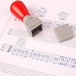 Mr.Power Timbre de guitare encre noire(3 Frets)/Ukulele(5 Fret) DIY Mini Timbre en caoutchouc (encre noire)