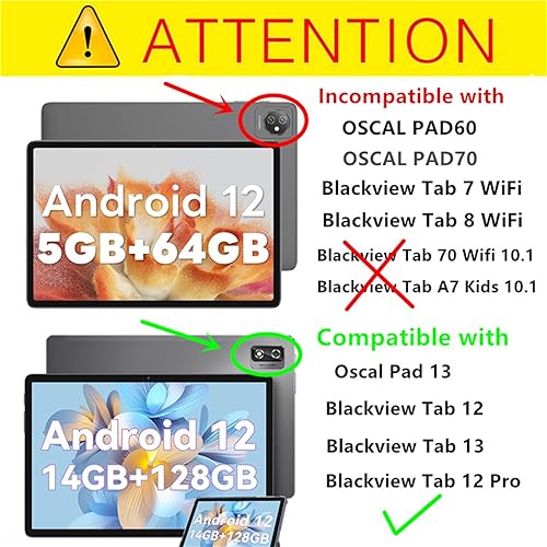 Miniatura 2 de Funda para tablet Blackview Tab 12 Pro de 10.1 pulgadas, funda ajustable de silicona suave para niños Blackview Tab 12 de 10.1 pulgadas, (no