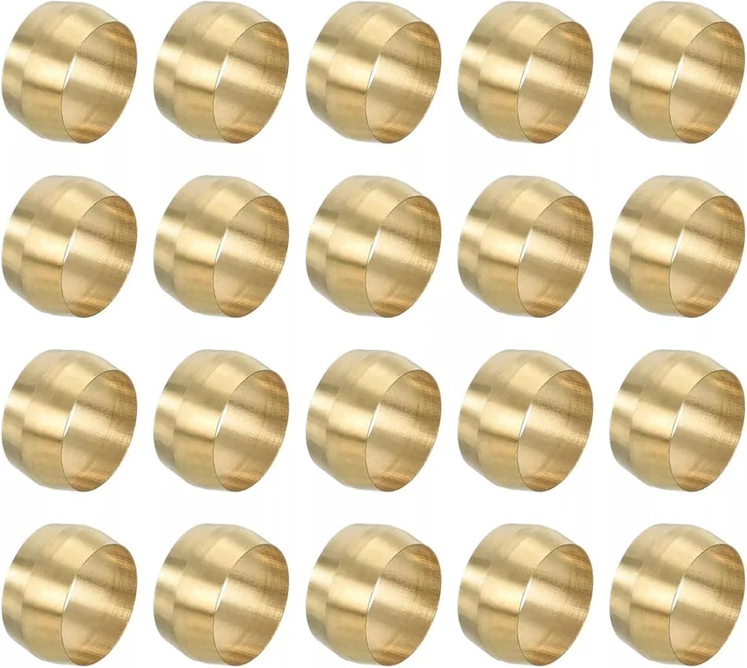 50 PCS 1/4 3/8 1/2 Inch Tube OD Brass Compression Ferrule Sleeve Fitting(4mm)