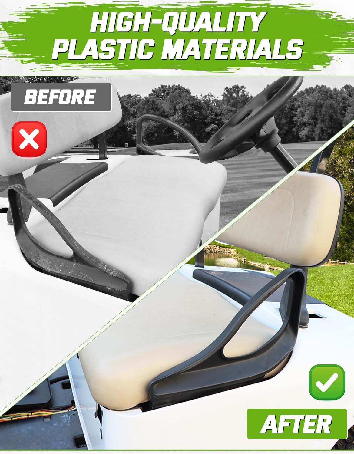 Arm Rest Hip Restraint for EZGO Valor 2025 Golf Cart, Driver and Passenger Side Seat Handle with Mounting Screws Golf Cart Accessories Arm Rests with Mounting Screws