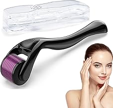 Dermaroller Hair, 0.75 mm 660 Titanium Needles Dermaroller, Beard Roller, Professional Microneedling for Skin Care, Beard and Hair Growth, Contractive Pore