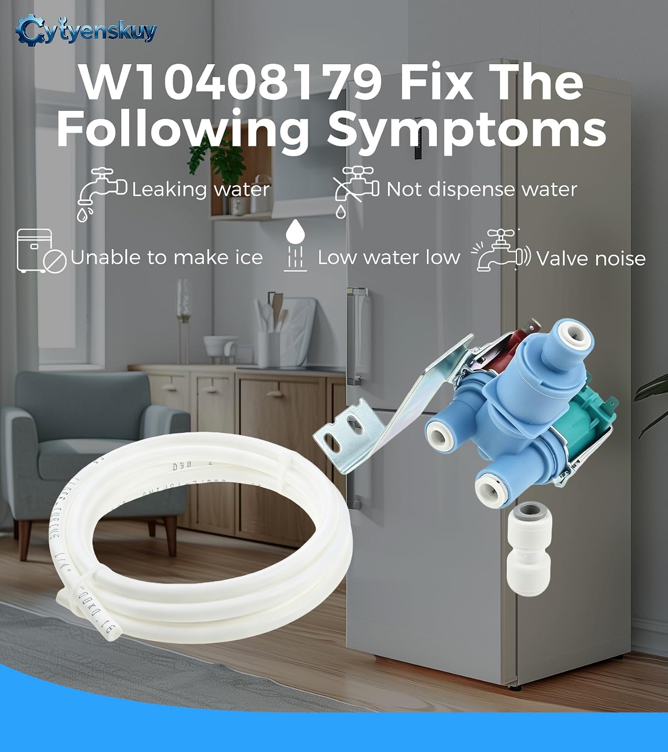 W10408179 W10179146 2304757 2205762 Refrigerator Water Inlet Valve
