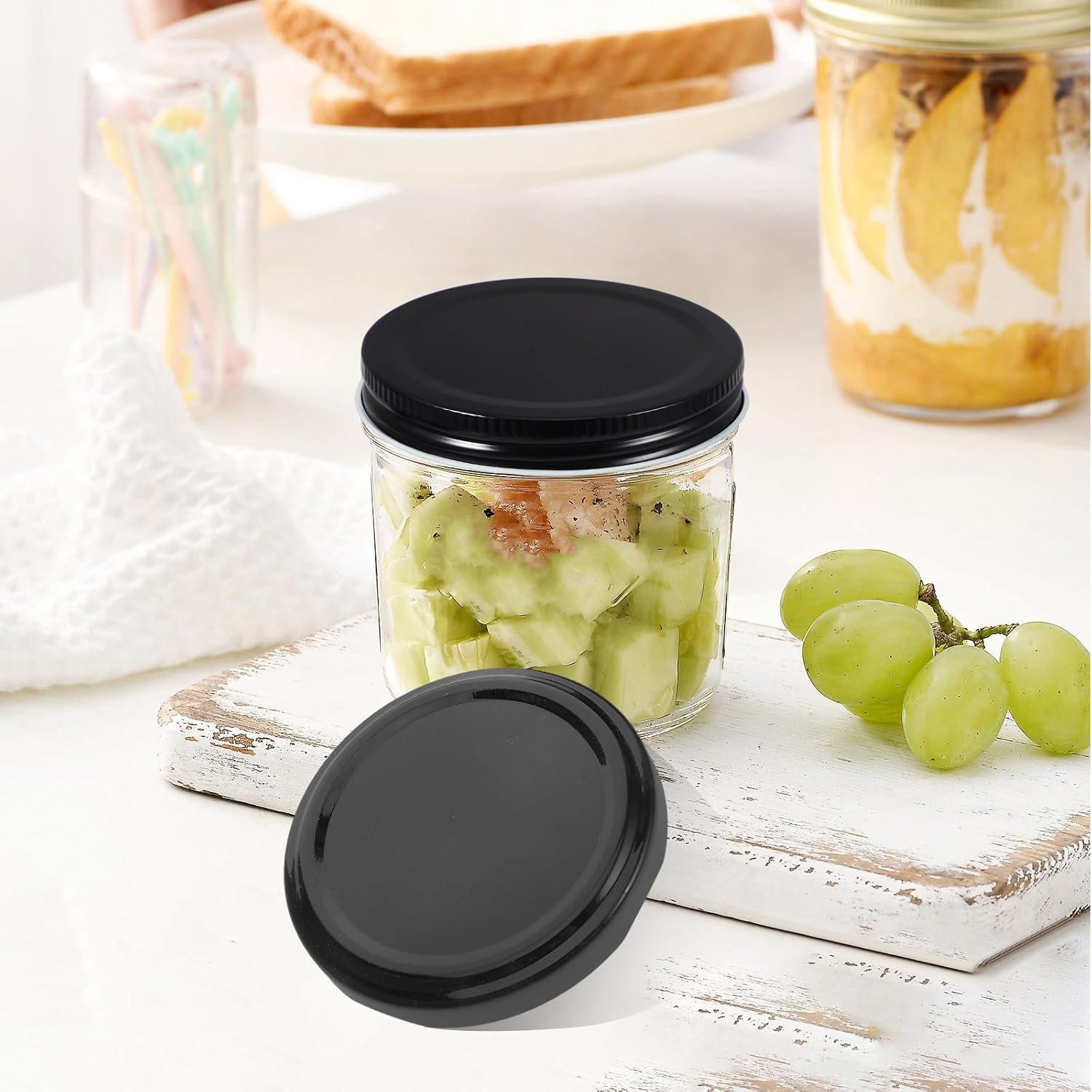 24pcs 70mm Mason Jar Metal Lids Reusable Leakproof Canning Jar Covers Airtight Sealing Caps for Food Storage and Jelly Preservation