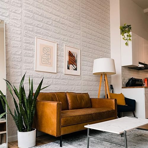 Miniatura 2 de Paneles adhesivos de pared de espuma de polietileno en imitación ladrillo 3D listos para despegar la lámina posterior y pegarlos en la pared