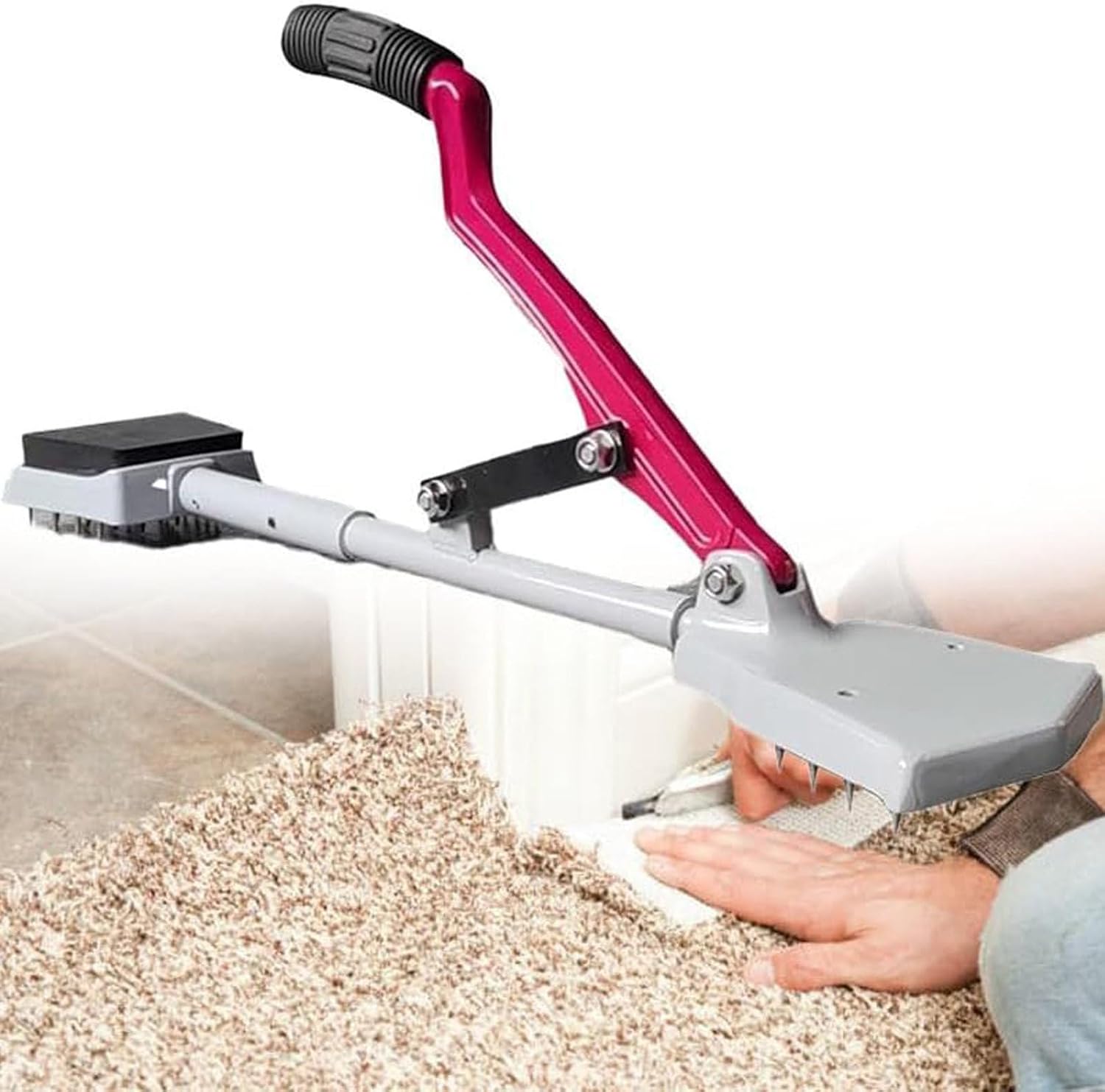 Carpet Stretcher Kit,Fit Laying Tool with Soft Rubber Handle and Grippers,Grippers - No-Knee Stretching SolutionCarpet Installation Tool for Flooring,Upholstery,and More