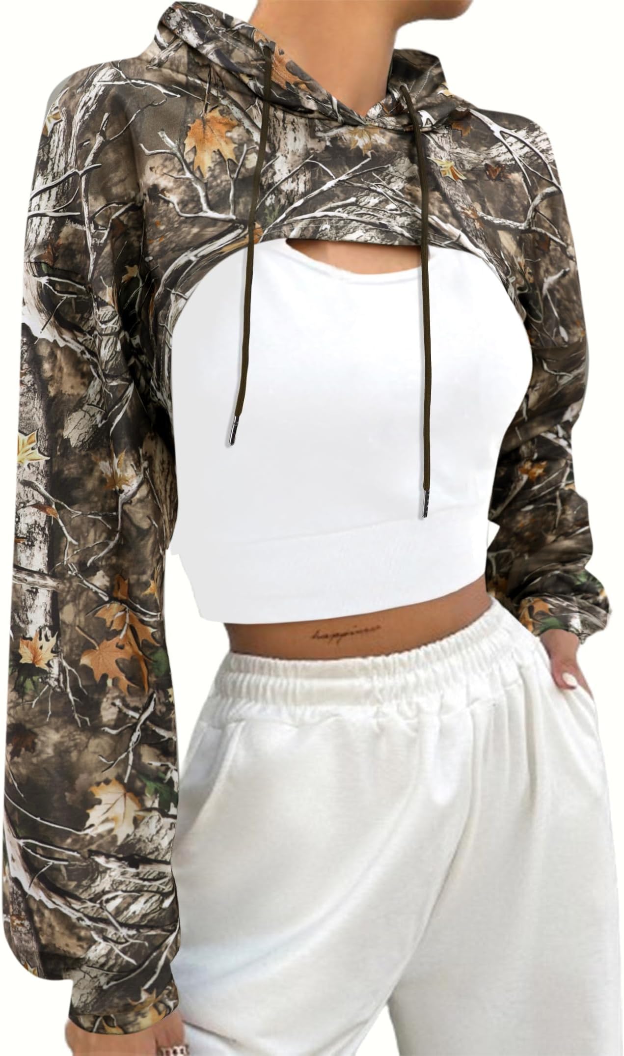 Women's Zip Up Cropped Sweatshirt Super Crop Rock Concert Pullover Rave Bolero Shrug Tops
