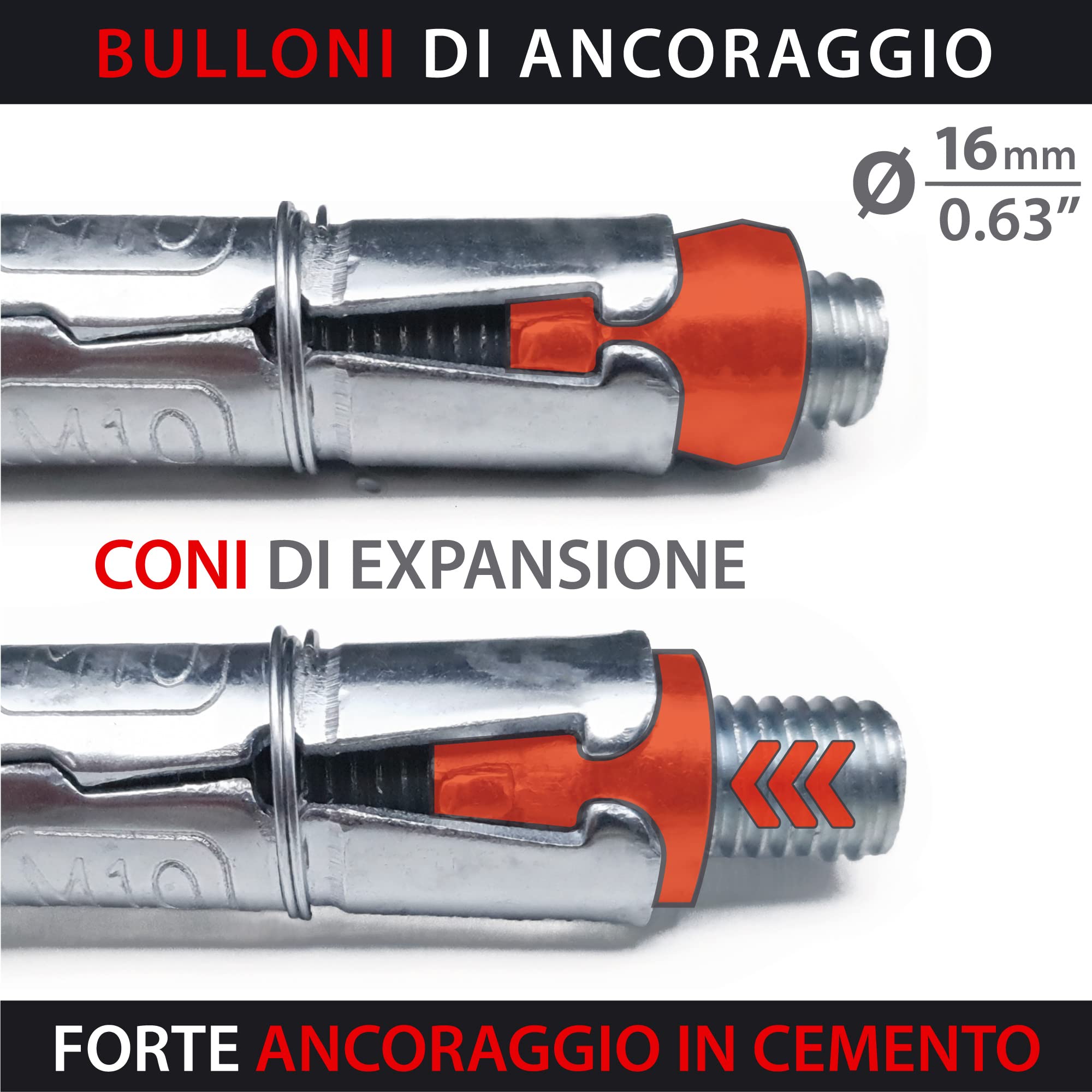 KRASER KR804 Ancoraggio Antifurto Moto Scooter Sicurezza Bicicletta Fissazione a Pavimento o a Parete, Anello Inclinabile Pieghevole, Fissaggio per Tasselli Antitrapano