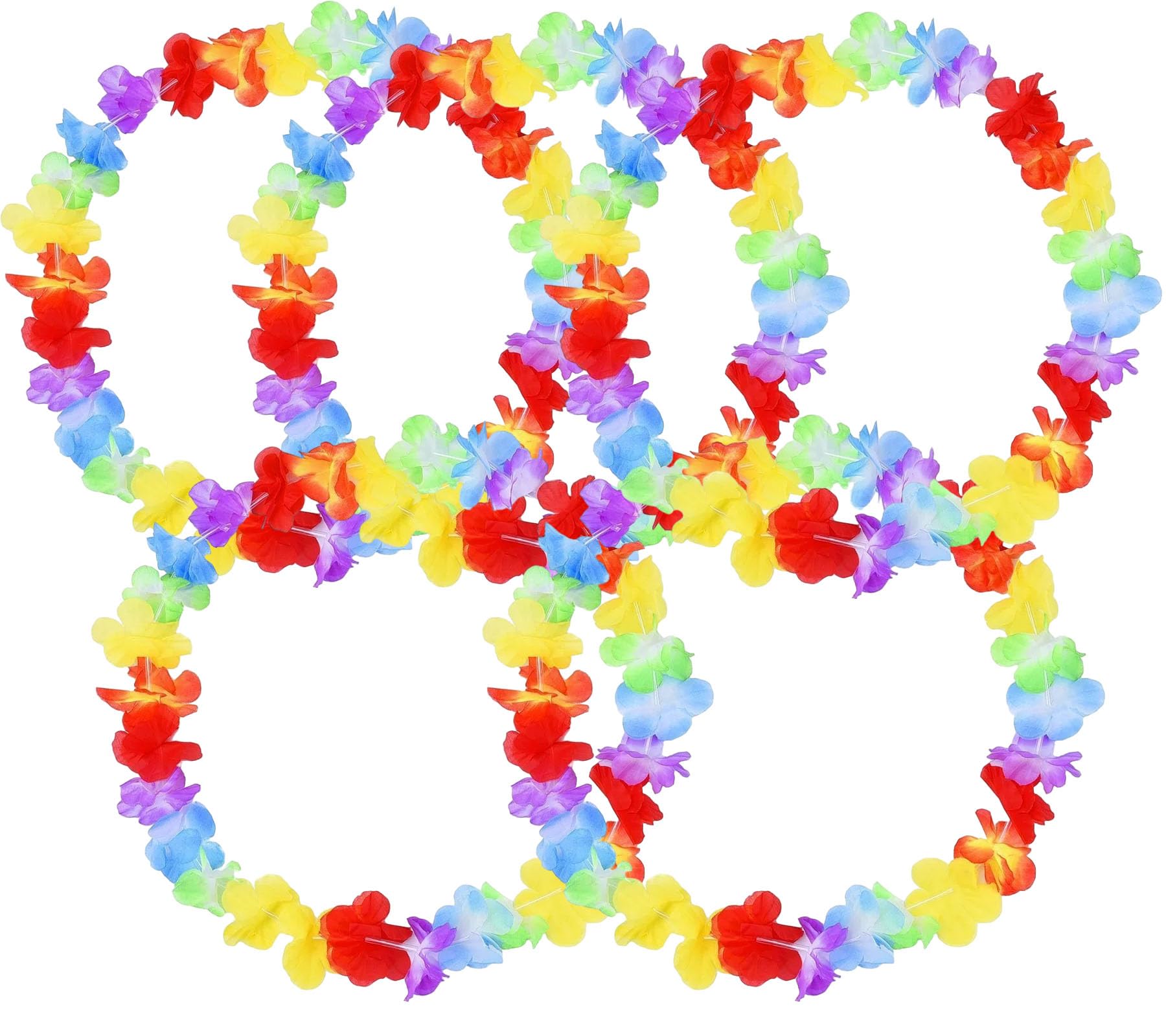 Amazleer 12Pcs Hawaiian Flower Leis, Tropical Luau Party Decorations - Image 3