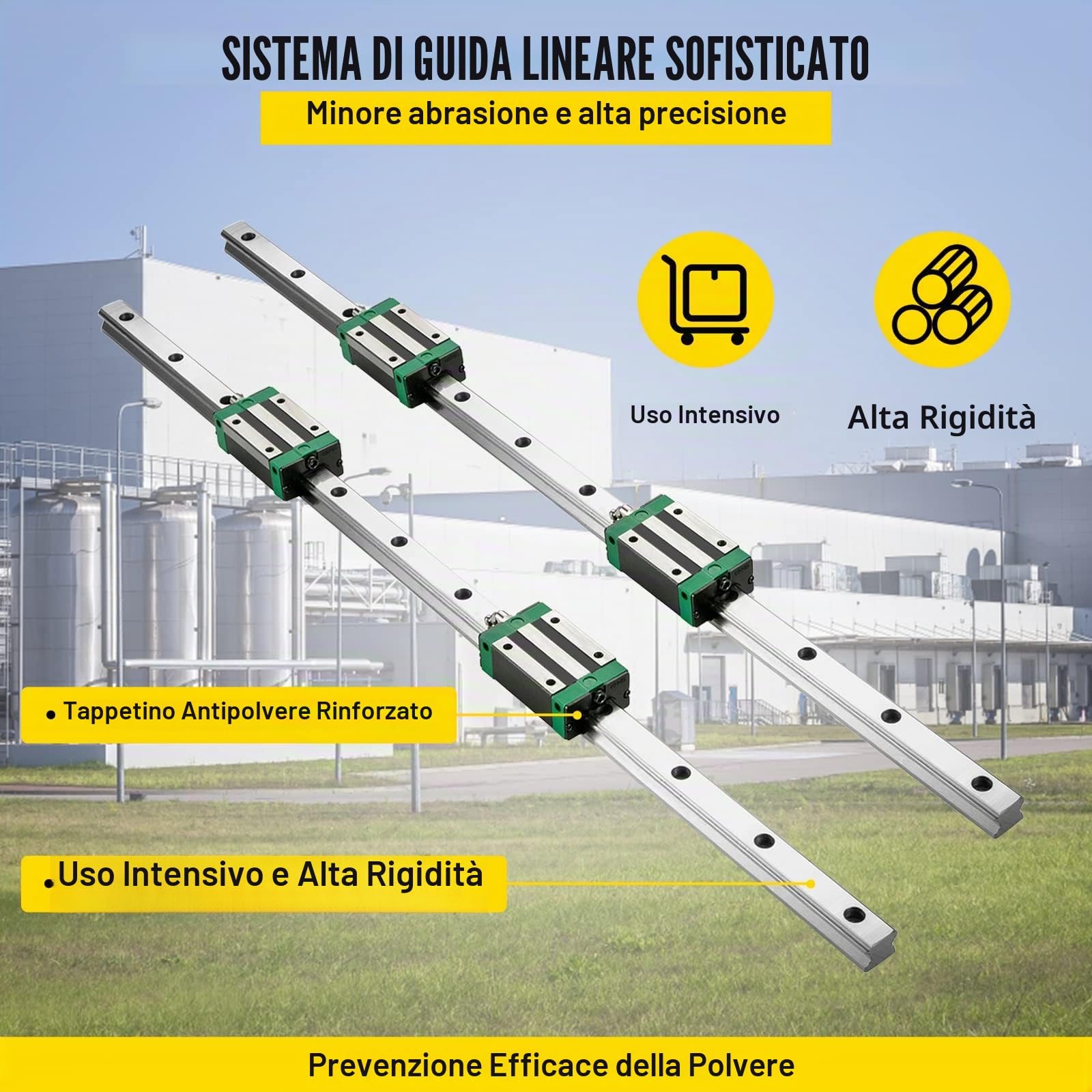 VEVOR Guida di Scorrimento Lineare HGR20-1000mm per Kit CNC