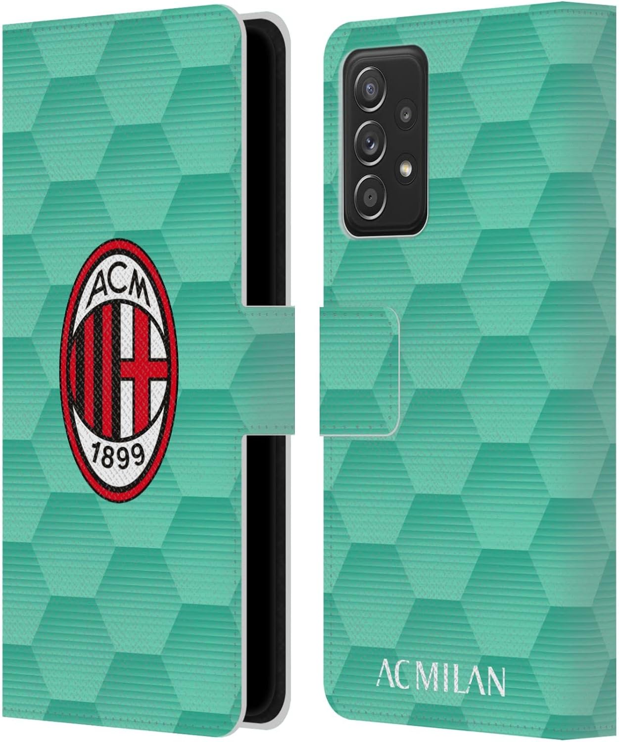 Head Case Designs Officially Licensed AC Milan Home Goalkeeper 2020/21 Crest Kit Leather Wallet Case Compatible with Samsung Galaxy A53 5G (2022)