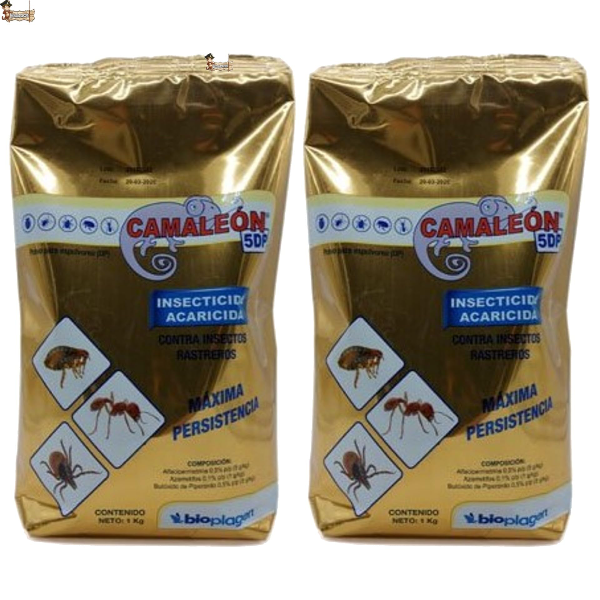 BricoLoco.com Środek owadobójczy w proszku przeciw owadom śledzącym. 2 kg (2x1kg) !!! Pyretroid. Efekt szoku. Zewnętrzne i wewnętrzne. Mrówki, karaluchy, pchły, pluskwy, kleszcze. (2)