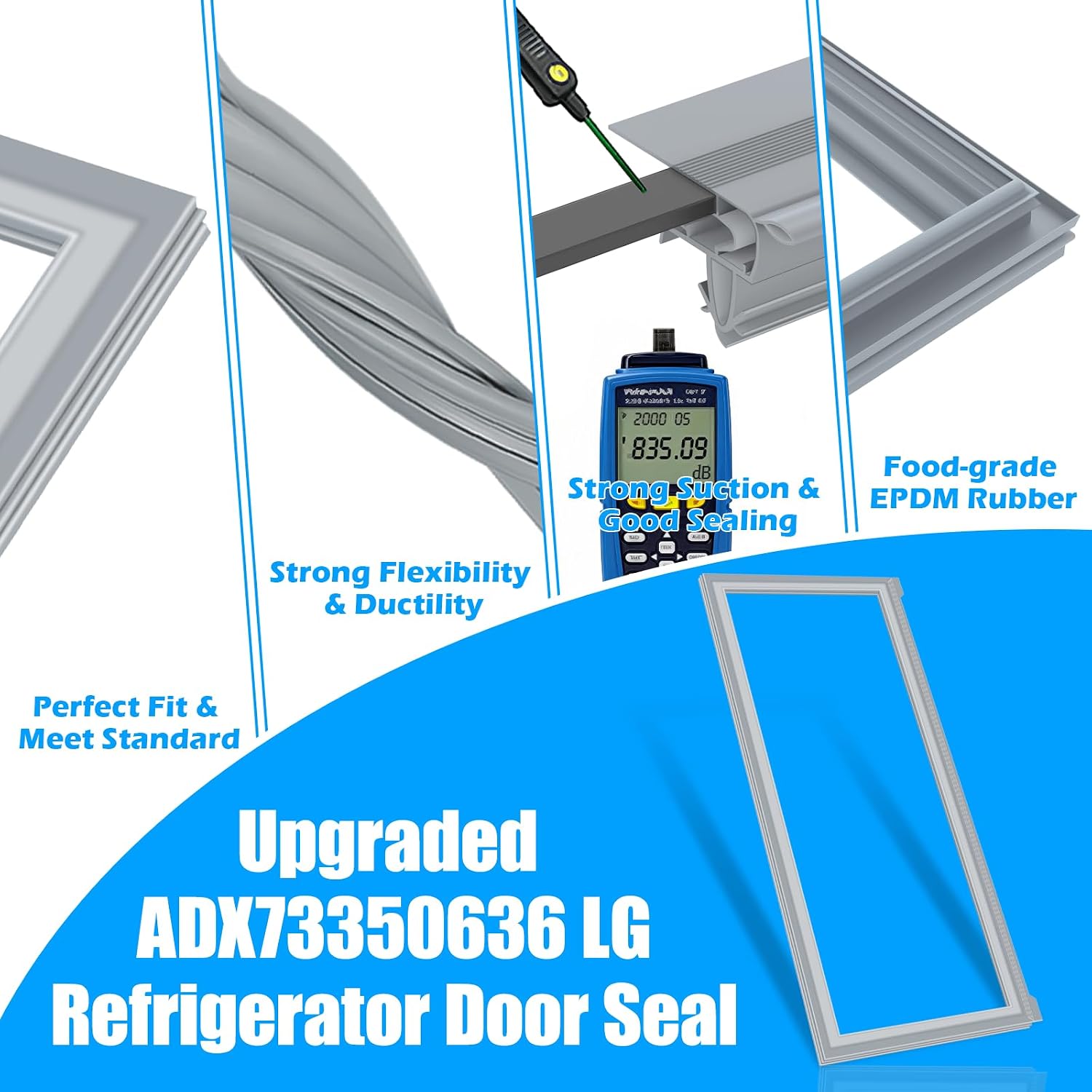 Upgraded ADX73350636 Refrigerator Door Gasket Replacement Compatible with ADX73350610 LG Refrigerator Door Seal ADX73350626 Kenmore Refrigerator Gasket ADX72930402 Fridge door gasket Left 15.9" x39.6"
