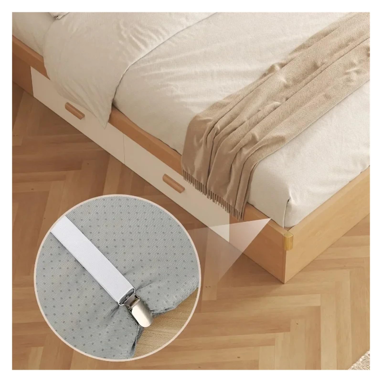 Morsetti per Lenzuola 1/10PCS Letto Elastico Copriletto Striscia Regolabile Pinze Cintura di Fissaggio Coprimaterasso Coperte Trapunta Titolare(Flesh Color-10PCS)