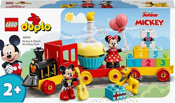 LEGO DUPLO Disney Mickey ve Minnie Doğum Günü Treni 10941 | 2 Yaş ve Üzeri Çocuklar için Minnie Fare ve Pluto Figürleri İçeren Oyuncak Yapım Seti, Hediye Fikri (22 Parça)