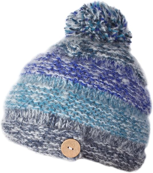 Bonnet à Pompon En Laine, Très Chaud Et Doux, Beige