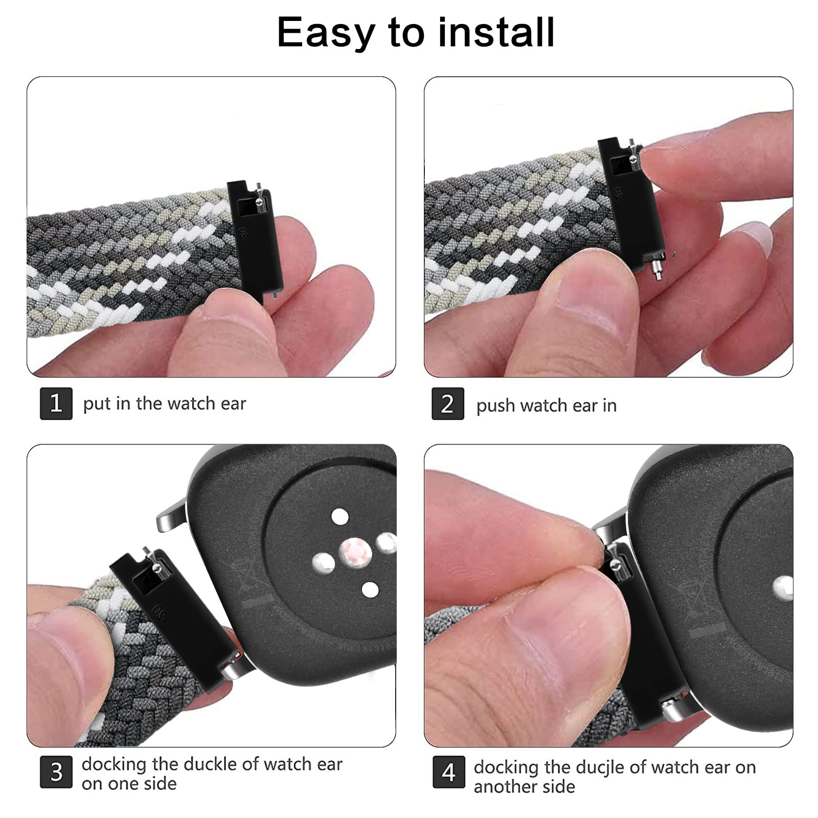 Cinturino per Amazfit Active, 20mm Sport Nylon Ricambio Elastica Cinturini per Amazfit GTS, GTS 4 Mini, GTS 4, GTS 3, GTS 2, GTS 2 Mini, GTR Mini, Amazfit Bip, Bip U, Bip U Pro, Bip 3, Bip 3 Pro