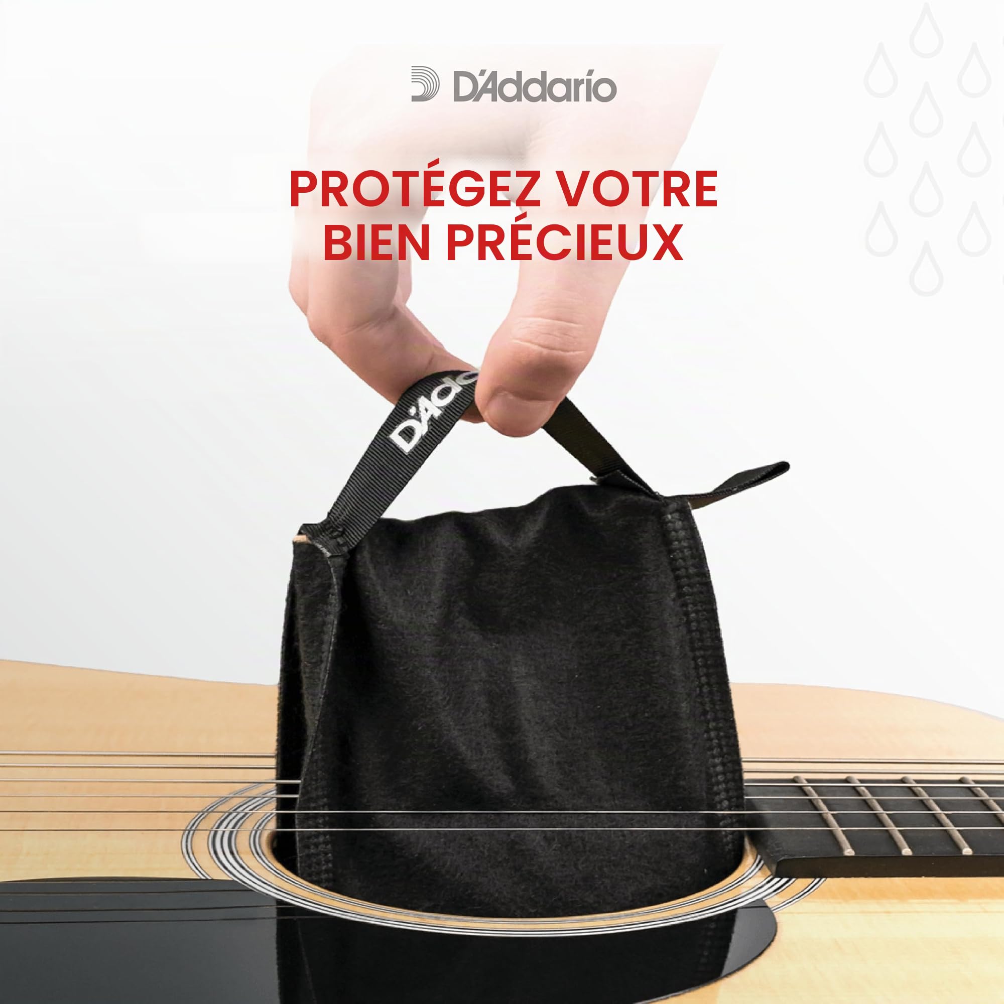 D'Addario Humidipak Guitare Kit Absorb, Contrôle Humidité Double Action | Contrôle humidité bidirectionnel pour guitare aide à prévenir fissures et déformations et garde l’étui à l’humidité idéale.
